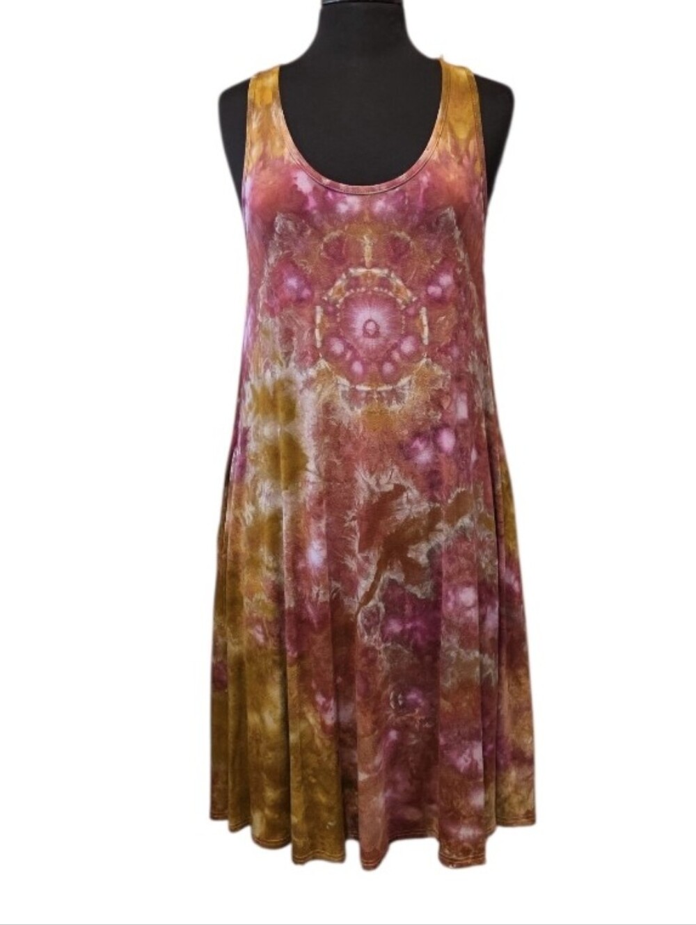 Bambooty Bamboo Dress Sleeveless Tie-Dye Midi Dress Y2K Yoga Babe Aesthetic